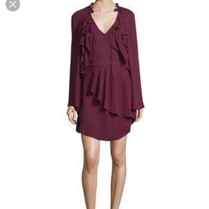 NEW IRO Salene Ruffle Mini Ruffle Dress BLACK